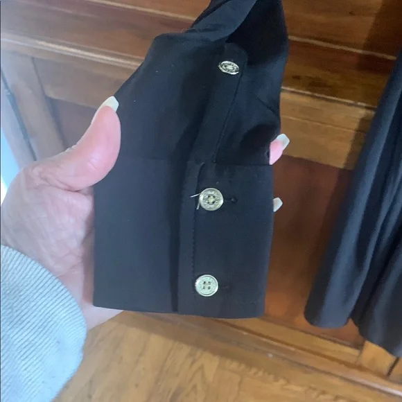 Calvin Klein Black Long Sleeve V-Neck Dress - Picture 3 of 3